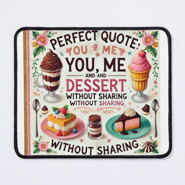 Item preview, perfect quote, you, me and dessert without sharing designed and sold by Fazube.