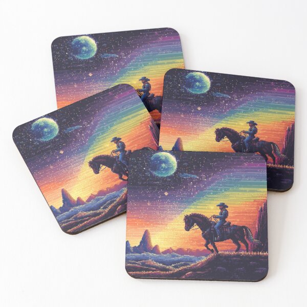 Item preview, Rainbow Cowboy Pixel Art designed and sold by Kaos-Bit.
