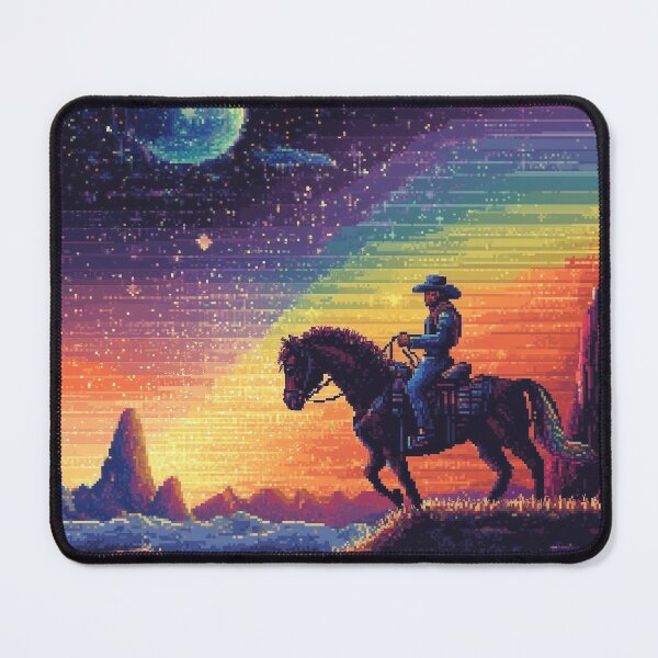 Item preview, Rainbow Cowboy Pixel Art designed and sold by Kaos-Bit.