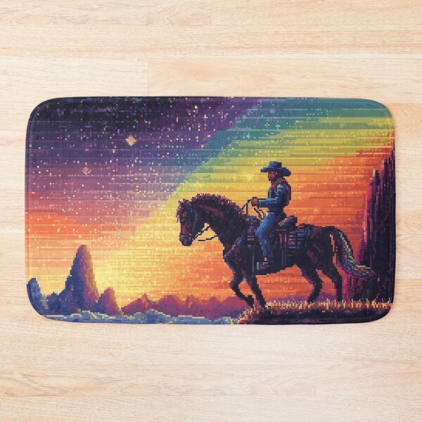 Item preview, Rainbow Cowboy Pixel Art designed and sold by Kaos-Bit.