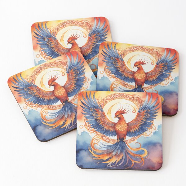 Item preview, Fiery Phoenix Celtic Watercolor designed and sold by WaterBirdArt.