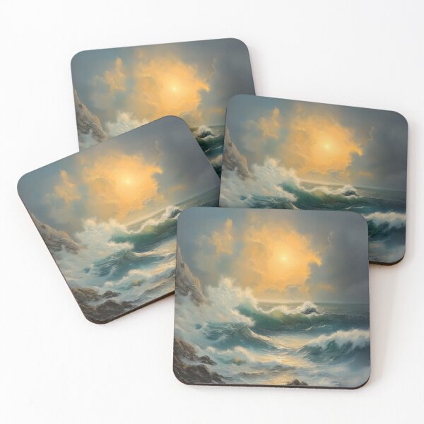 Item preview, A design of the turbulent waves of the ocean meets the golden embrace of a radiant sunset.  designed and sold by HEMRO.
