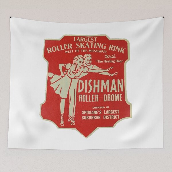 Artikelvorschau, Dishman Roller Drome Spokane Washington Rollschuhbahn Aufkleber Aufkleber Label entworfen und verkauft von tislord.