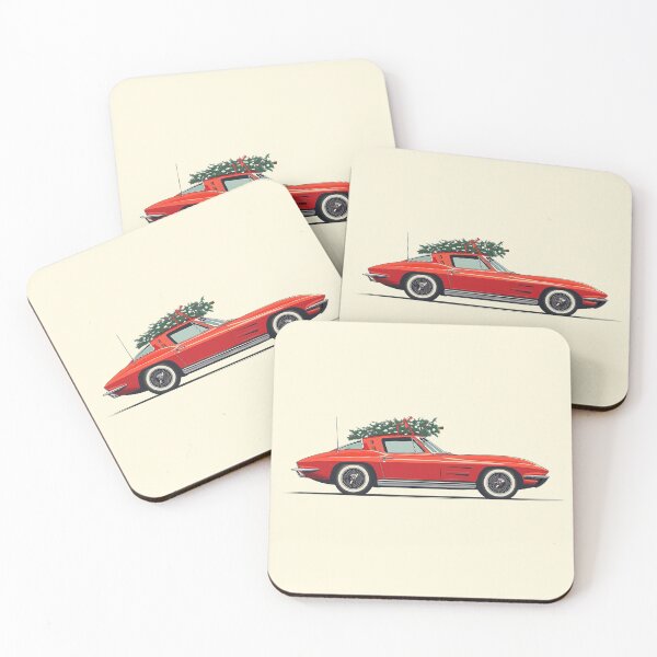 Item preview, Vintage 1963 Chevrolet Corvette Christmas Tree illustration designed and sold by blackdogshop.