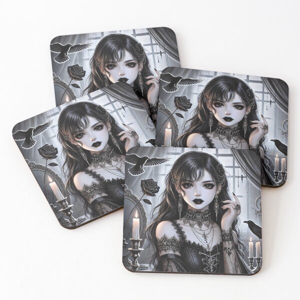 Item preview, Shades of Elegance: The Gothic Girl and Her Feathered Friends designed and sold by Renderella.