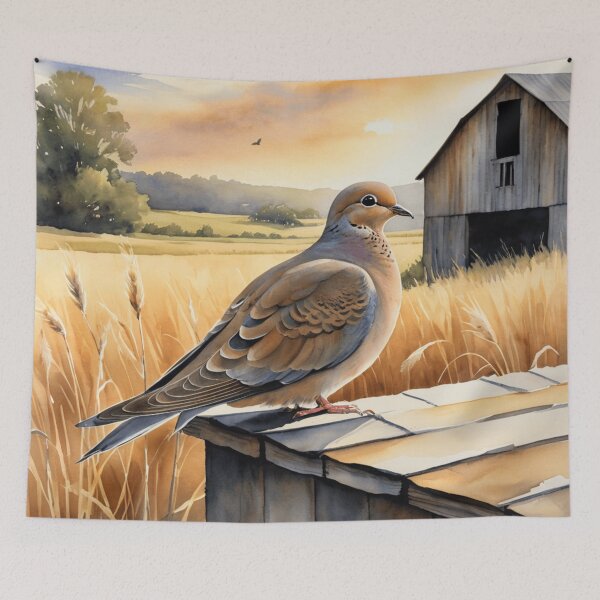 Item preview, Mourning Dove Resting Near Field  designed and sold by WaterBirdArt.