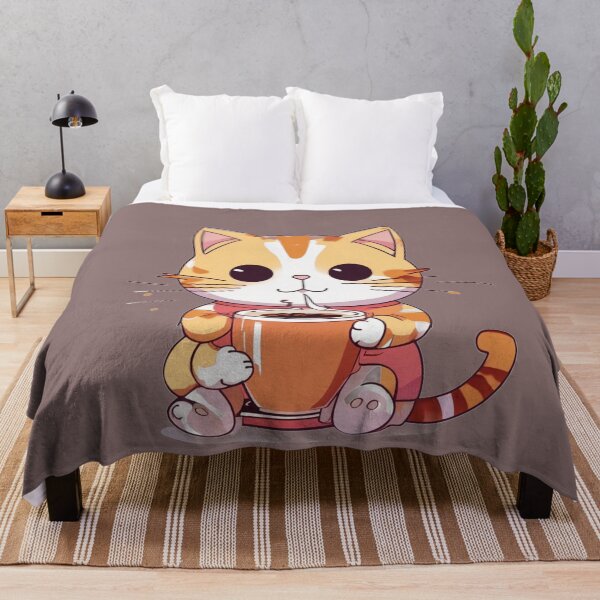 Item preview, Cute cat drinking coffee designed and sold by ROOTS & SOUL.