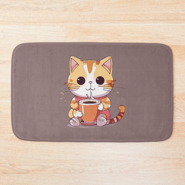 Item preview, Cute cat drinking coffee designed and sold by ROOTS & SOUL.