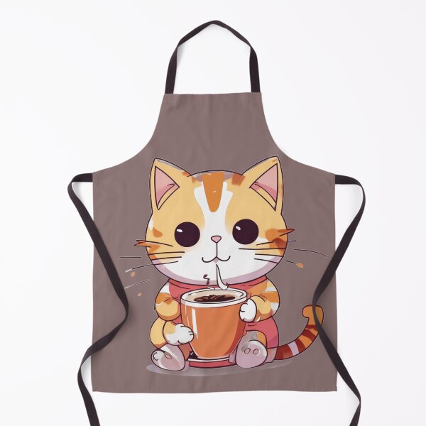 Item preview, Cute cat drinking coffee designed and sold by KingdomDesigns2.