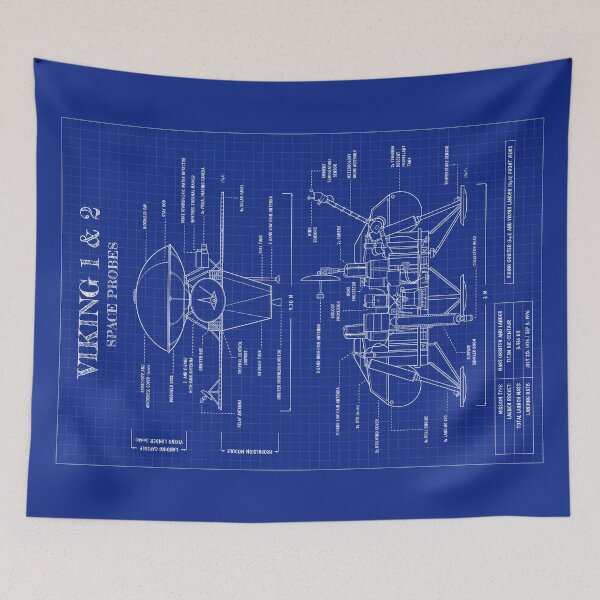 Item preview, Viking 1 & 2 Space Probes (Blueprint. Vertical) designed and sold by BGALAXY.