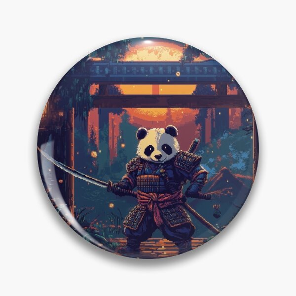 Item preview, Panda Samurai Pixel Art designed and sold by Kaos-Bit.