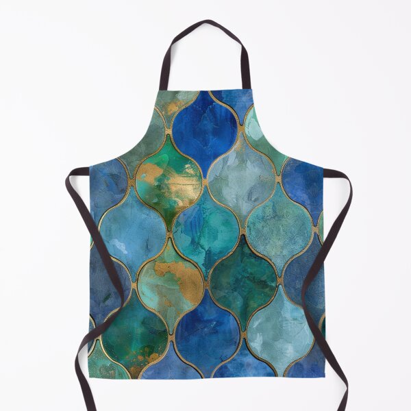 Item preview, Mint Green, Aqua & Gold Decorative Morrocan Tile Pattern 4 designed and sold by GrinGalore.