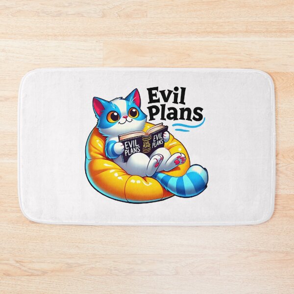 Item preview,  Funny Cat Reading 'Evil Plans' Book – Cute and Mischievous Cartoon Design designed and sold by DrawHandArt.