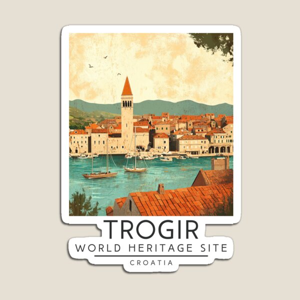 Vista previa del artículo con la obra «Póster de viaje vintage de Trogir (Croacia)», diseñado y vendido por GoodOldVintage.