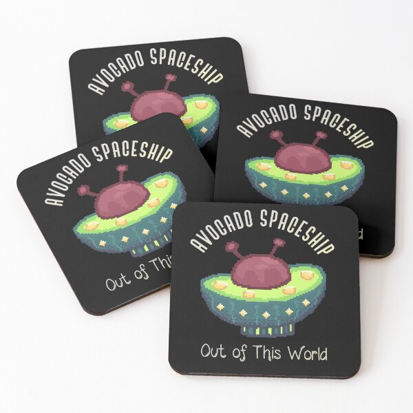 Item preview, Avocado spaceship pixel art designed and sold by ZerpaGiovanna.