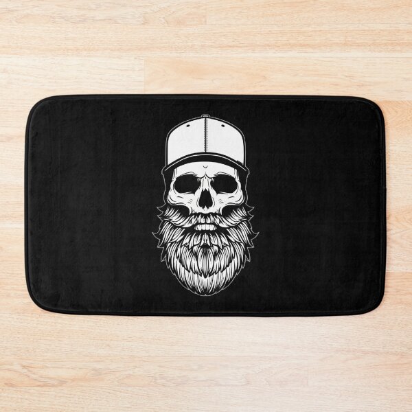 Item preview, hipster bearded skull gothic barber wearing baseball hat	 designed and sold by Mateusz Majcherek.