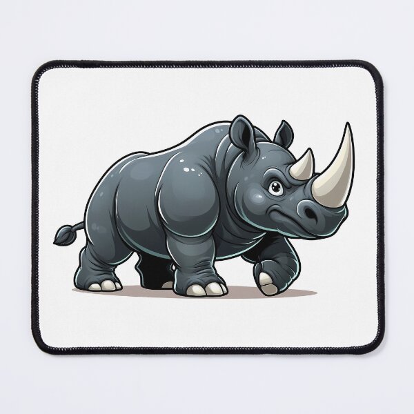 Item preview, A playful cartoon rhinoceros with a shiny, rounded body and a cheerful expression. designed and sold by cave-canvas.