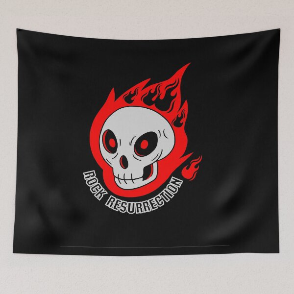 Item preview, Rock Resurrection Flaming Skull LOGO designed and sold by miggity--mack.