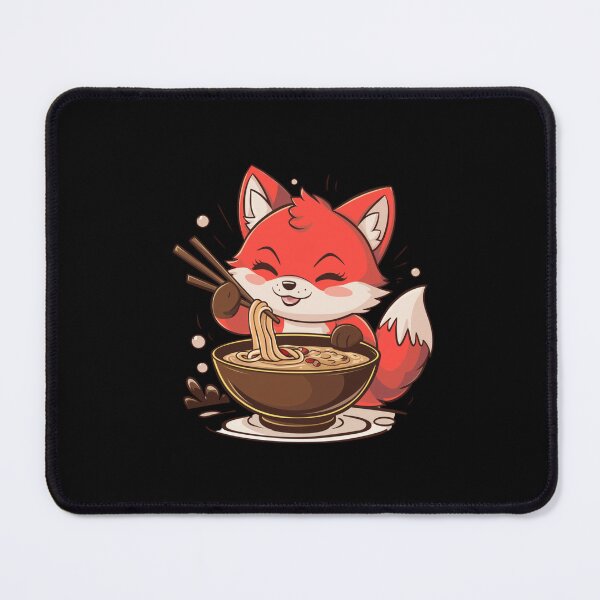 Item preview, Cute kawaii red fox eat ramen designed and sold by Mateusz Majcherek.