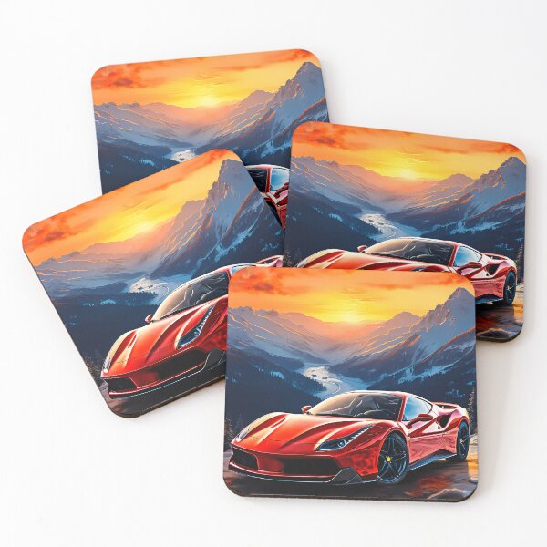 Item preview, Dynamic Sports Car Highlighted By Stunning Alpine Sunset designed and sold by RevUpDesign.
