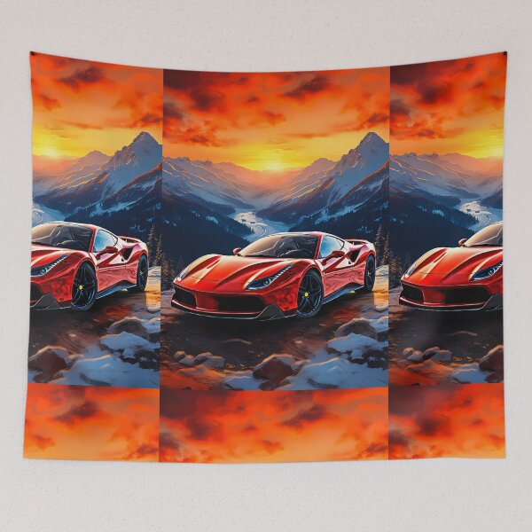 Item preview, Dynamic Sports Car Highlighted By Stunning Alpine Sunset designed and sold by RevUpDesign.