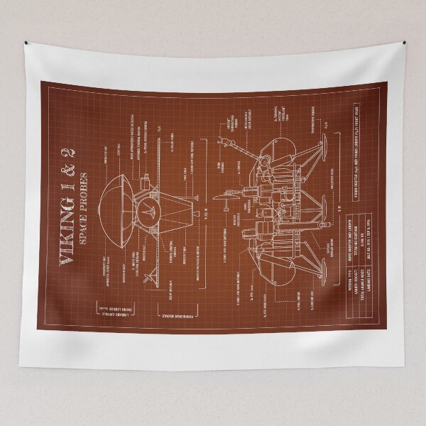 Item preview, Viking 1 & 2 Space Probes (Caramel Blueprint. Vertical) designed and sold by BGALAXY.