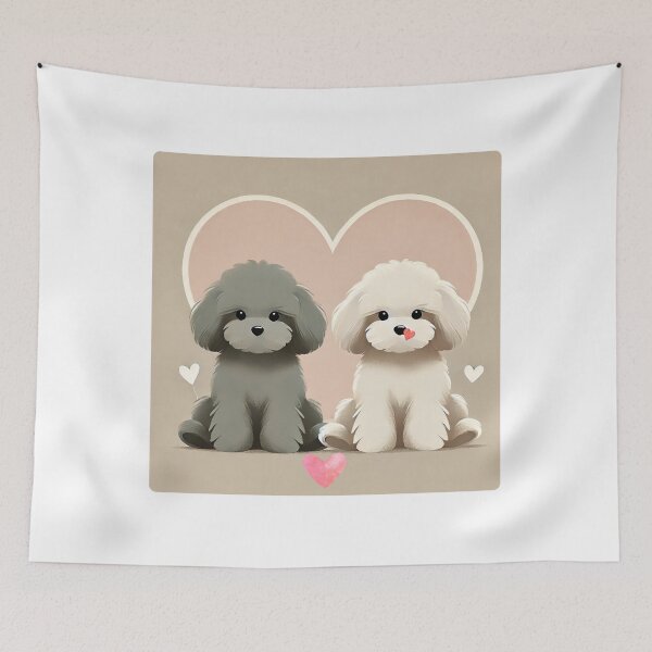 Item preview, Minimalist Valentine's Day Design - Elegant Maltipoo Art designed and sold by GusiaTreasures.