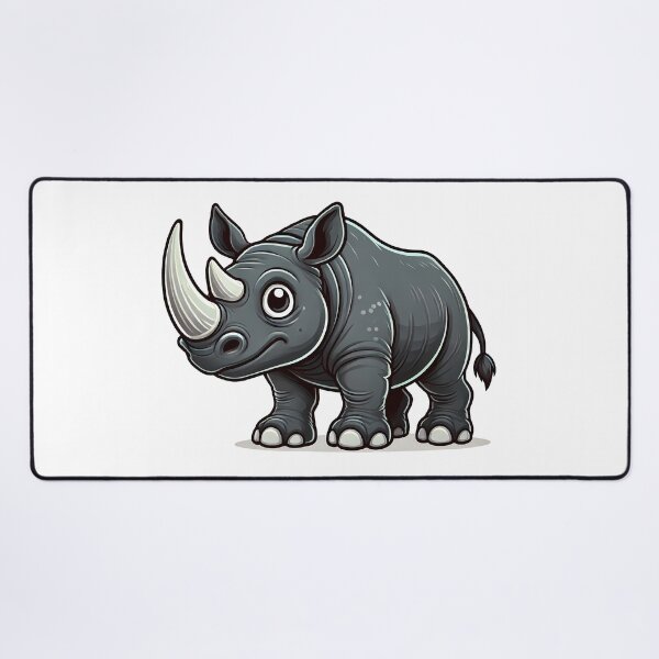 Item preview, Cute cartoon rhinoceros with big eyes, showcasing a playful and friendly expression. designed and sold by cave-canvas.