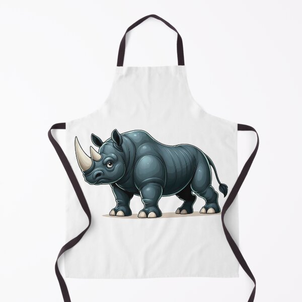 Item preview, A cartoon-style rhinoceros with a glossy finish, showcasing its robust and powerful form. designed and sold by cave-canvas.