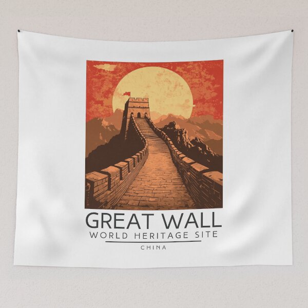 Item preview, A Vintage Travel Poster of The Great Wall of China - China  designed and sold by GoodOldVintage.
