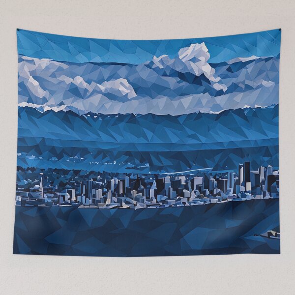 Item preview, Seattle Cascade Mountain View (Poly Art) designed and sold by flyscenicair.