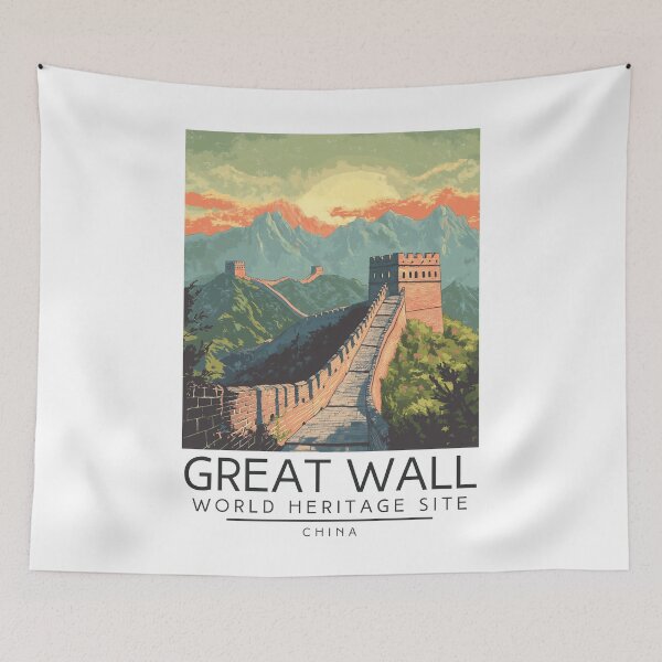 Item preview, A Vintage Travel Poster of The Great Wall of China - China  designed and sold by GoodOldVintage.