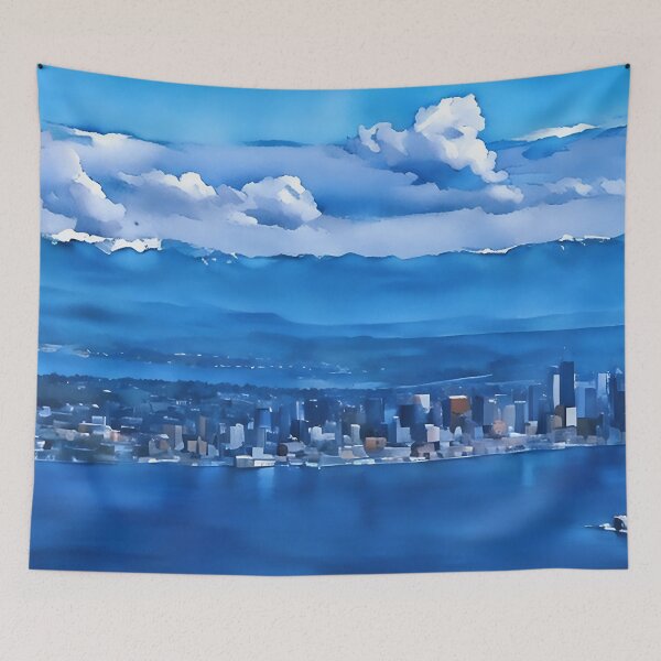 Item preview, Seattle Cascade Mountain View (Watercolor) designed and sold by flyscenicair.
