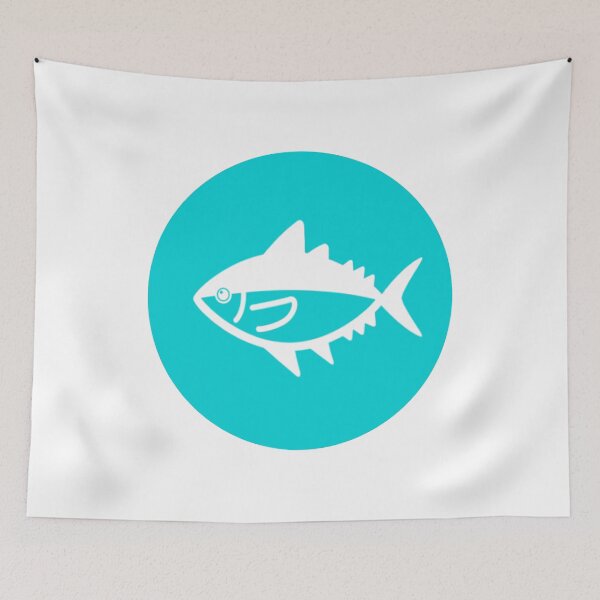 Item preview, Bleu fish circle sea sun designed and sold by Stylefishing.