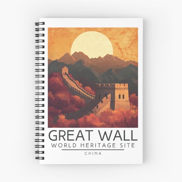 Item preview, A Vintage Travel Poster of The Great Wall of China - China  designed and sold by GoodOldVintage.