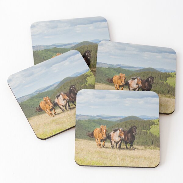 Item preview, Beautiful Horses Running, Mountain Scenery  designed and sold by newburyboutique.
