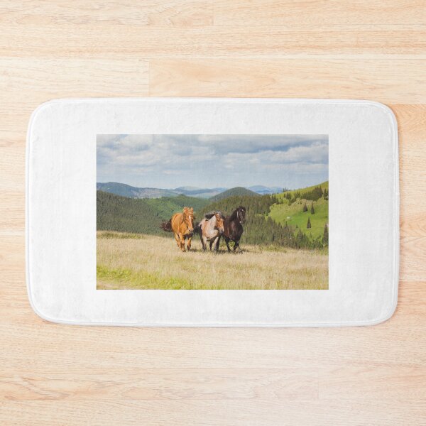 Item preview, Beautiful Horses Running, Mountain Scenery  designed and sold by newburyboutique.