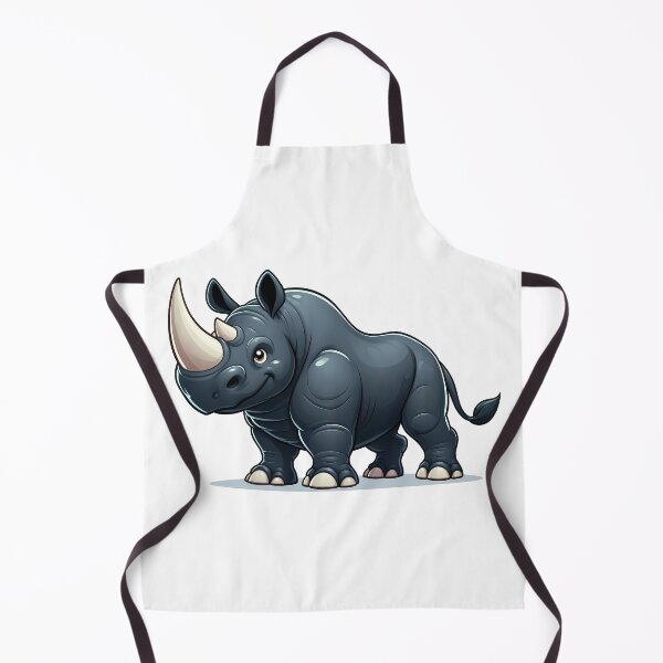 Item preview, A cute cartoon rhinoceros character with a cheerful expression and a prominent horn. designed and sold by cave-canvas.