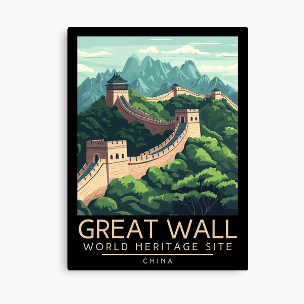 Item preview, A Vintage Travel Poster of The Great Wall of China - China  designed and sold by GoodOldVintage.