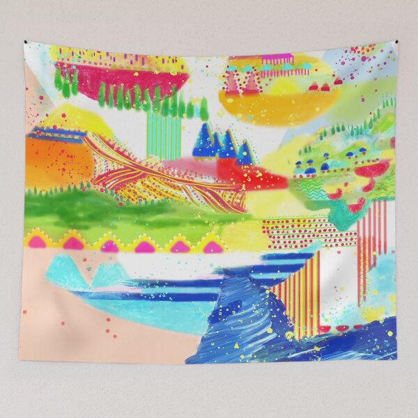 Item preview, colorful abstract landscape dreamy designed and sold by soartshop.