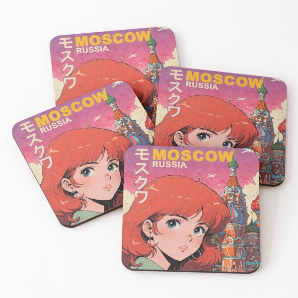 Item preview, Red Haired Anime Girl 80s Retro Aesthetic Moscow Russia Vintage Cultural Travel Design designed and sold by onlyanimevibes.