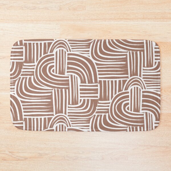 Item preview, Mocha Mousse Brown and White Hand Drawn Curves and Lines Textured Abstract Line Art  designed and sold by GenAumonier.