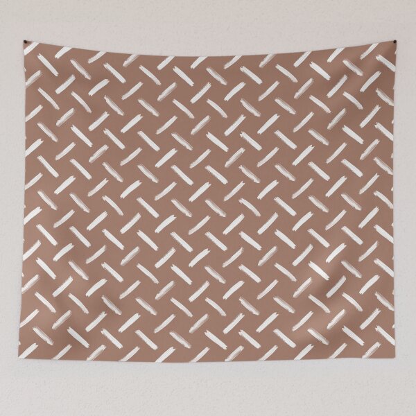 Item preview, Mocha Mousse Brown and White Hand Drawn Herring Bone Crossed Diagonal Rows of Textured Lines designed and sold by GenAumonier.