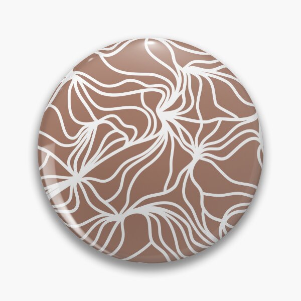 Item preview, Mocha Mousse Brown and White Organic Lines - Abstract Botanical Hand Drawn Flowing Frilled Lines designed and sold by GenAumonier.