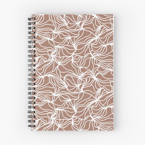 Item preview, Mocha Mousse Brown and White Organic Lines - Abstract Botanical Hand Drawn Flowing Frilled Lines designed and sold by GenAumonier.