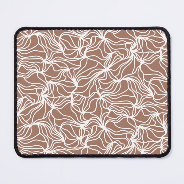 Item preview, Mocha Mousse Brown and White Organic Lines - Abstract Botanical Hand Drawn Flowing Frilled Lines designed and sold by GenAumonier.