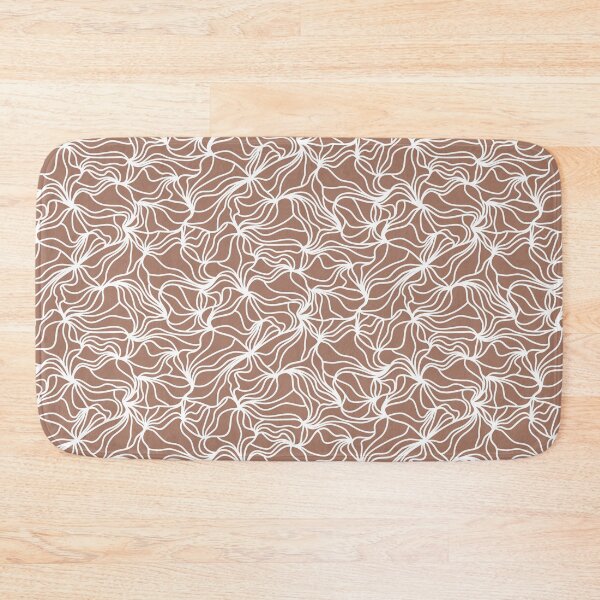 Item preview, Mocha Mousse Brown and White Organic Lines - Abstract Botanical Hand Drawn Flowing Frilled Lines designed and sold by GenAumonier.