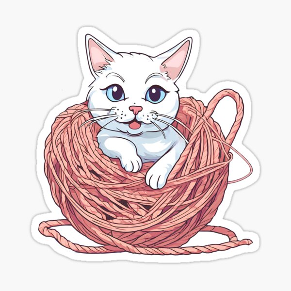 Playful Yarn Kitty Sticker