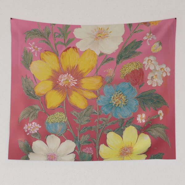Item preview, Summer in Bloom Pink Floral Print designed and sold by Magnolia Valley Art.