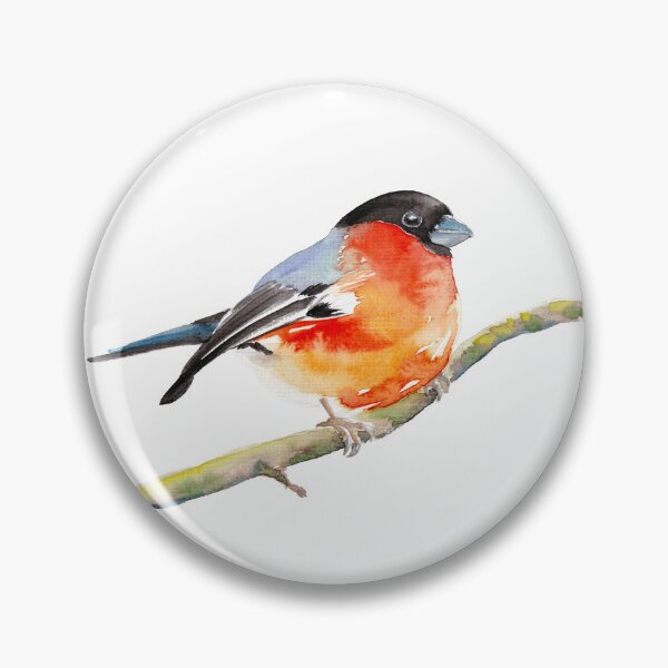 Item preview, bullfinch watercolor designed and sold by EwieEnte.